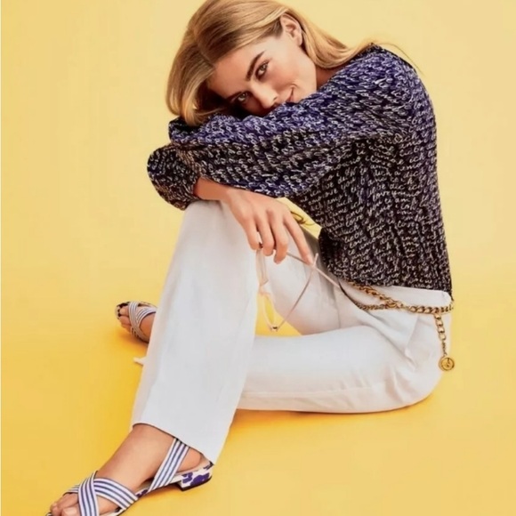 Cabi Tunic Top Womens Large Blue Script Print V-neck Relaxed Breezy Lightweight - Picture 11 of 11